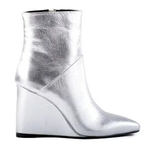 🩶🔹️Seychelles 🔹️silver Leather Only girl Wedge Ankle Boots